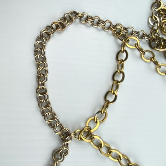 Vintage 80's Chain Belt Mixed Metals 31 inch max. - Picture 8 of 10
